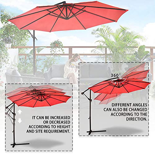 Sombrilla Parasol de para Terraza Jardín Patio Ajustable Protección Solar UV