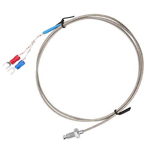 Sonda de medición de la temperatura de rosca de tornillo BSW de tipo M6 tipo cable de termopar(1M)