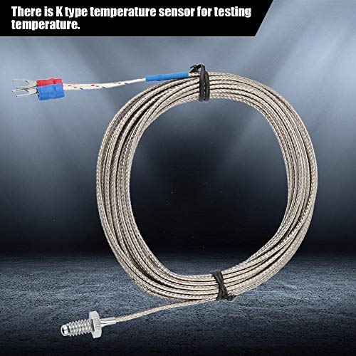 Sonda de medición de la temperatura de rosca de tornillo BSW de tipo M6 tipo cable de termopar(5M)