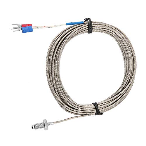 Sonda de medición de la temperatura de rosca de tornillo BSW de tipo M6 tipo cable de termopar(5M)