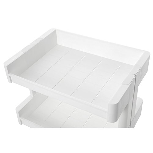 SONGMICS Carrito de Plástico de 4 Niveles, Estantería con Ruedas PP, Organizador para Cocina y Baño KSC05WT