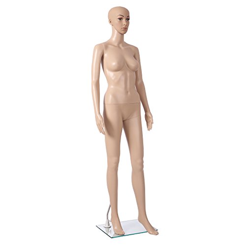 SONGMICS Maniquí Femenino Realista, con Cabeza Desmontable, para Escaparates, Color Carne MPLM05