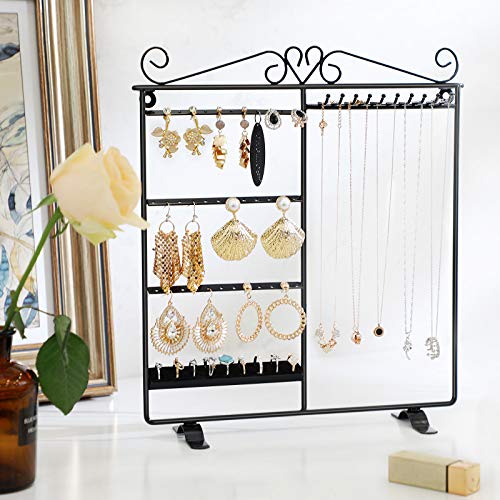 SONGMICS Soporte para Joyas, Árbol de Joyas, Expositor de Joyas para Pendientes, Collares Pulseras, Hierro, Negro JDS005B