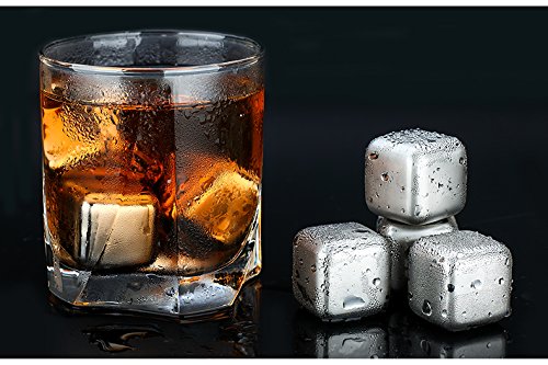 SONGYAN Cubitos de hielo metálicos reutilizables para enfriar bebidas,Enfria tus bebidas sin que se agüen,para Whisky Congelado Reutilizable