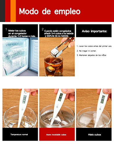 SONGYAN Cubitos de hielo metálicos reutilizables para enfriar bebidas,Enfria tus bebidas sin que se agüen,para Whisky Congelado Reutilizable