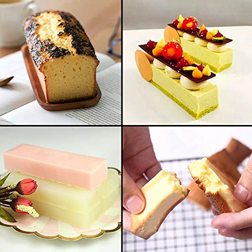 Sonku - Molde de silicona rectangular de 8 cavidades, 2 piezas, molde para hornear para trufas de chocolate, pan, brownie, pan de maíz, cheesecake, pudín, pastel, color azul y morado