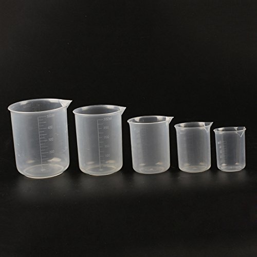 Sonline 50100150250 500 ml vaso de laboratorio de plastico transparente 5 PCs. Herramienta taza de medir