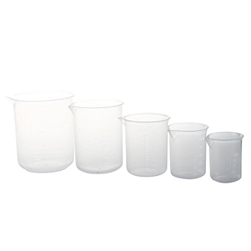 Sonline 50100150250 500 ml vaso de laboratorio de plastico transparente 5 PCs. Herramienta taza de medir