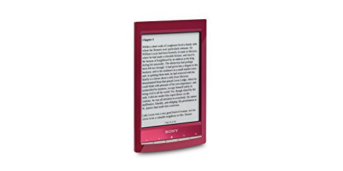 Sony PRST1RC - Lector de ebooks, pantalla escala de grises, 6 pulgadas, WiFi 802.11b, 802.11g, 802.11n, color rojo