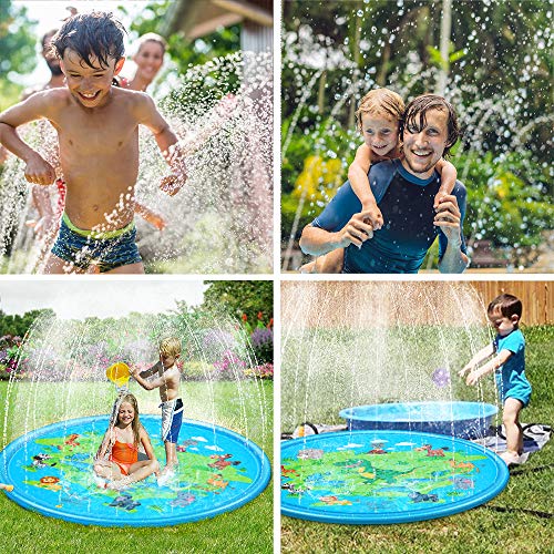 Sooair Juego de Salpicaduras y Salpicaduras, 170 cm Water Spray de Agua Espolvoree y coloque la Alfombra de Juego, Aspersor de Juego para Actividades Familiares Aire Libre/Jardín/Playa