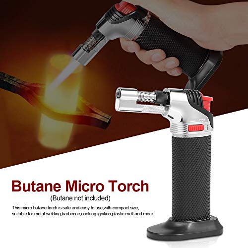 Soplete de Cocina Profesional Encendedor Recargable Butane antorcha con Cierre de Seguridad y Llama Ajustable para DIY Creme Brulee Pasteles Postres Soldadura Fuerte