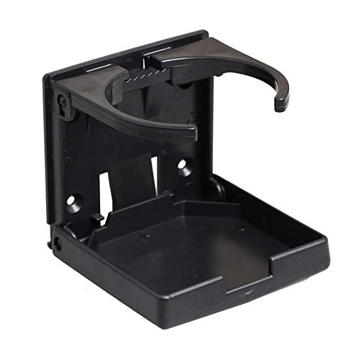 Soporte de Bebida de Taza Plegable Ajustable de 2 Piezas con Tornillos y Cintas, Portavasos automotrices Ajustables para automóvil Truck Boat Van. (Negro)