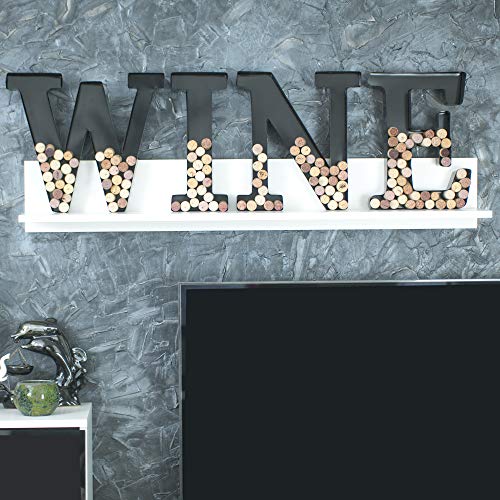 Soporte de Corcho de Metal para Letras de Vino con Kit de Montaje en Pared Gratis, A-ZZ