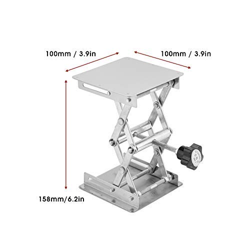 Soporte de elevación - plataforma elevadora de acero inoxidable, mesa elevadora de laboratorio, tijera, 100 * 100 mm