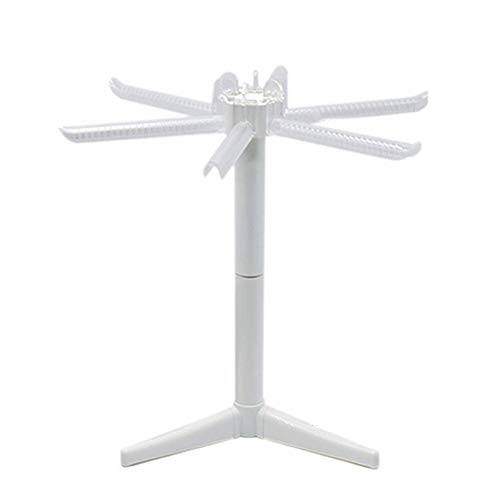 Soporte de secado de pasta desmontable, plegable para colgar pasta, soporte para secador de espaguetis, soporte para secador portátil, con diseño de base triangular antideslizante Tamaño libre blanco