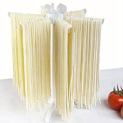 Soporte de secado de pasta desmontable, plegable para colgar pasta, soporte para secador de espaguetis, soporte para secador portátil, con diseño de base triangular antideslizante Tamaño libre blanco