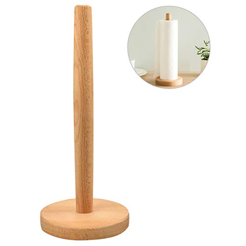 Soporte Papel Cocina, Madera Portarrollos para Papel, Redondo Porta Rollos de Papel para Cocina, Dormitorio, Baño, Costura de Hilo (31 x 13 cm)