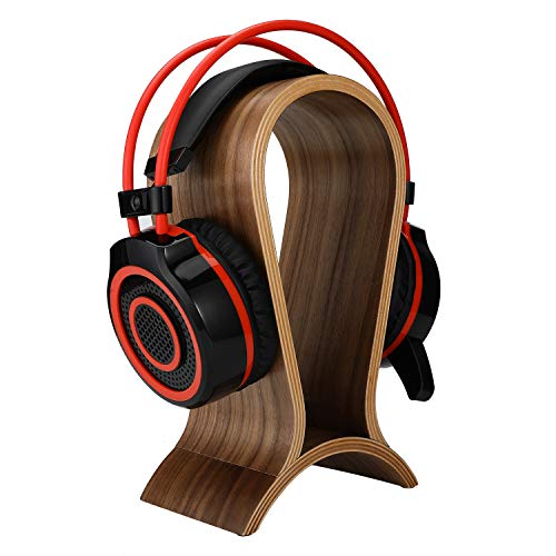 Soporte para Auriculares Headset Stand ONEGenug Titular de auriculares, Madera de nogal para Sennheiser / Audio-Technica / AKG / Beyerdynamic / Logitech / HyperX / SONY PS4 Headphones