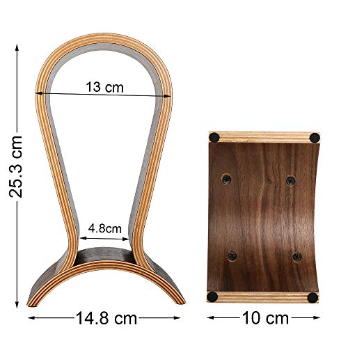 Soporte para Auriculares Headset Stand ONEGenug Titular de auriculares, Madera de nogal para Sennheiser / Audio-Technica / AKG / Beyerdynamic / Logitech / HyperX / SONY PS4 Headphones