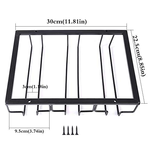 Soporte para Copa de Vino,Soporte para Copa de Vino Invertido,Soporte para Copa de Vino Colgante,Estante para Copa de Vino Debajo del Gabinete con Tornillos,Usado en Barra,Cocina (Tres Ranuras)
