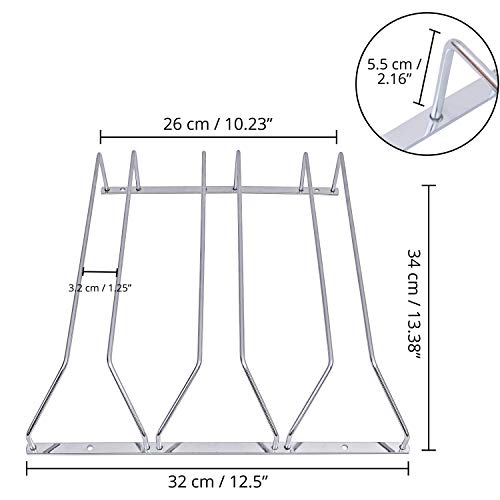 Soporte para Copas de Vino - 34 x 32 x 5,5 cm Soporte de Acero con Tornillos para Champagne, Copas de Vino - Copas Vino Organizador para Hogar Cocina Bar Restaurante