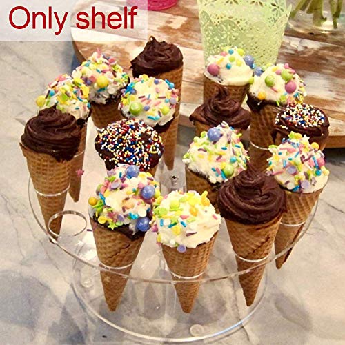 Soporte para cubitos de helado, 16 capacidad acrílica, crema helada, cono, cupcake con cono, soporte para cubitos de hielo, soporte para cubitos de hielo