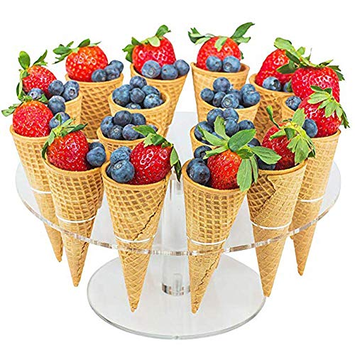 Soporte para cubitos de helado, 16 capacidad acrílica, crema helada, cono, cupcake con cono, soporte para cubitos de hielo, soporte para cubitos de hielo