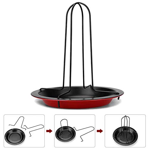 Soporte para Gallinas, Soporte Vértical para Asar Pollo Posavasos de Acero Inoxidable para Pollo Barbacoa Soporte Asar Soporte con Bandeja de Goteo para Uso en Horno Barbacoa