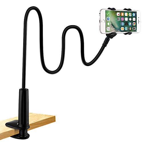 Soporte para teléfono móvil, lonzoth Teléfono Móvil Soporte Cuello de cisne Soporte universal Soporte para iPhone Smartphone Teléfono Móvil (Phone Stand|Black)