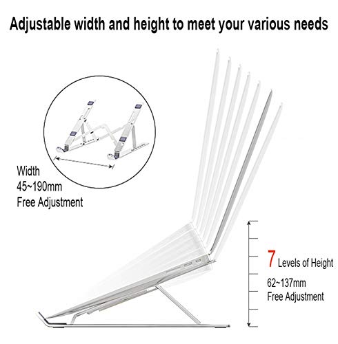 Soporte Portatil, Laptop Stand Aluminio Ventilado Refrigeración Soporte para Portatil Mesa, Adjustable Soporte Ordenador para MacBook Pro/Air, HP, iPad, Samsung, Dell y Otros 10-15.6” Portatiles