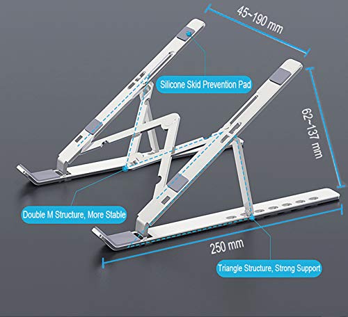 Soporte Portatil, Laptop Stand Aluminio Ventilado Refrigeración Soporte para Portatil Mesa, Adjustable Soporte Ordenador para MacBook Pro/Air, HP, iPad, Samsung, Dell y Otros 10-15.6” Portatiles