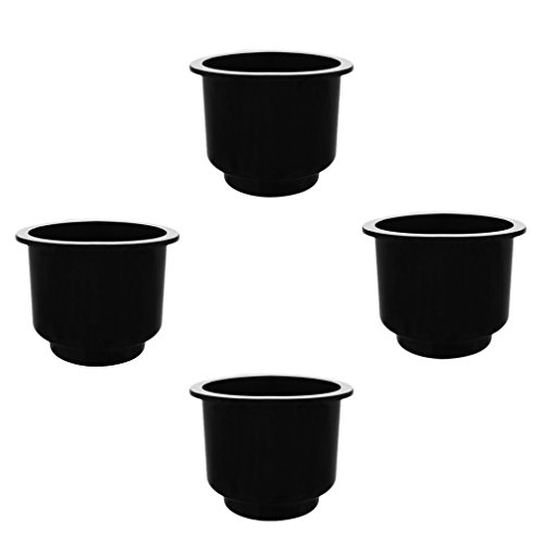 Sostenedor de Taza Bebida Soporte de Plástico Negro Universal para Barco Marino RV - 4 Piezas de sostenedor