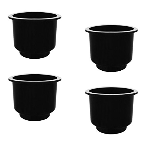 Sostenedor de Taza Bebida Soporte de Plástico Negro Universal para Barco Marino RV - 4 Piezas de sostenedor