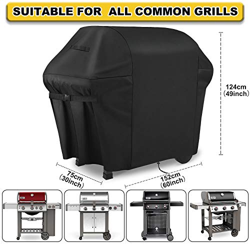 Sotor Funda Barbacoa, 152 x 75 x 124 CM Funda Barbacoa Impermeable con Material Tela 600D Oxford Resistente Sin Desvanecimiento, Protección Solar/Lluvia/Polvo/Viento/UV, para weber, Brinkmann, etc