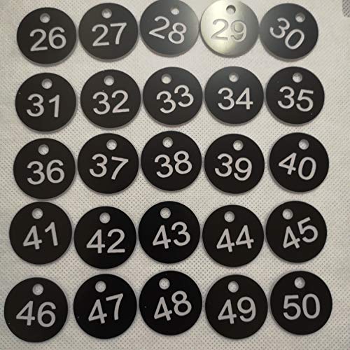 Sourcemall - Etiquetas de plástico numeradas, para identificación, con anillas, negro