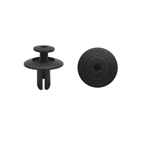 sourcing map 42Pcs Clip Negro 6mm Agujero Grapa de Panel de Puerta Bandeja Maletero Coche Remache Plástico