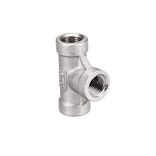 sourcing map Acero Inoxidable 304 Montaje Tubería Fundida, Rosca Hembra Clase 150 Forma T Conector Acoplador 1/8 BSPT