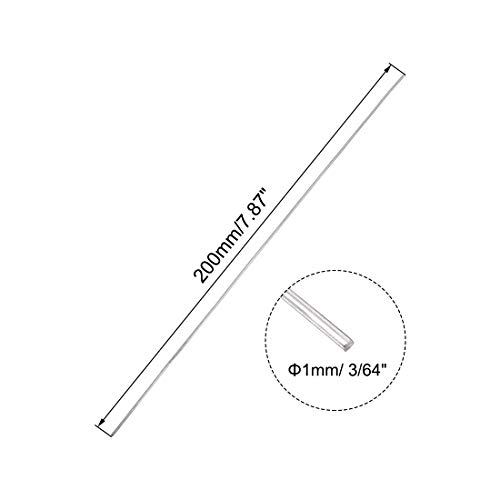 Sourcing Map - Varilla redonda de acero inoxidable 304 (10 unidades, 1 x 200 mm)