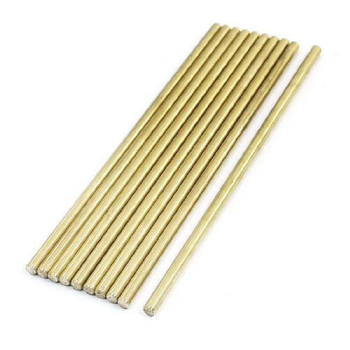 Sourcingmap A13120900UX0169 Varillas Redondas Dorado 100 x 3 mm Set de 10 Piezas