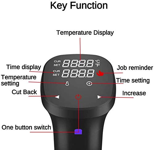 Sous Vide Circulador de Inmersión Cocinar calentador de inmersión de baja temperatura de cocción de la pantalla táctil LCD y temporizador digital for carne, huevo, 1100W