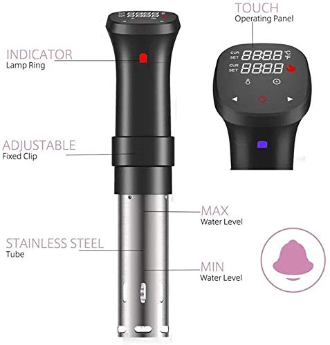 Sous Vide Circulador de Inmersión Cocinar calentador de inmersión de baja temperatura de cocción de la pantalla táctil LCD y temporizador digital for carne, huevo, 1100W