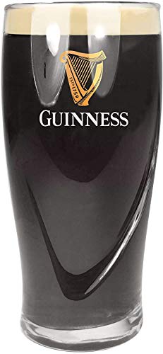 SP Guinness - Juego de 2 vasos de pinta (568 ml, marca CE, diseño de arpa en relieve, 2 unidades, cristal Guinness