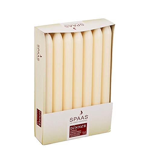 Spaas 14 velas cónicas 21/220 mm, ± 8 horas, sin aroma, marfil