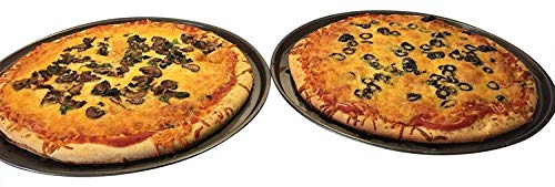 Space Home - Molde para Pizza con Agujeros - Acero al Carbono - Recubrimiento Antiadherente - Diámetro 32 cm - Set de 2