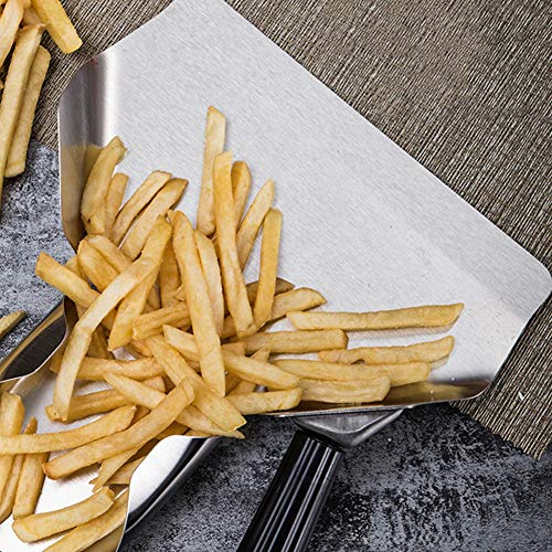 Spachy Pala de Papas Fritas, ensacadora de Papas Fritas, Cuchara Comercial de Palomitas de maíz, Pala de Comida, para bocadillos, Hielo, Dulces, postres, Productos Secos - Acero Inoxidable