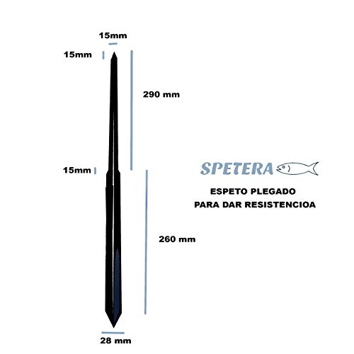 Spetera Espeto Acero Inoxidable para Pescados (sardinas, lubina, Dorada) y Carnes Barbacoa - 60cm