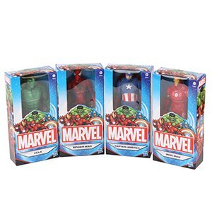 Spider-Man, Iron Man, Capitán América & Hulk - Figuras de Marvel de 15 cm, juego de cuatro