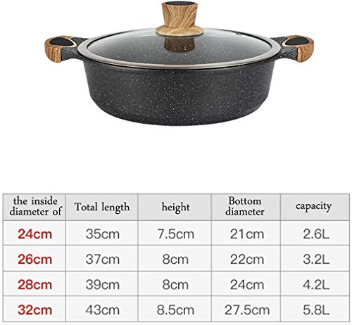 spinning El Cultivo sartenes Prioridades Olla de Sopa en el florero de Vidrio Transparente de Gran Capacidad Olla Olla Caliente para Uso doméstico tazón de Fideos instantáneos con (Color, Negro, t.