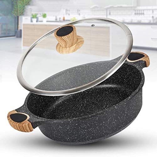 spinning El Cultivo sartenes Prioridades Olla de Sopa en el florero de Vidrio Transparente de Gran Capacidad Olla Olla Caliente para Uso doméstico tazón de Fideos instantáneos con (Color, Negro, t.