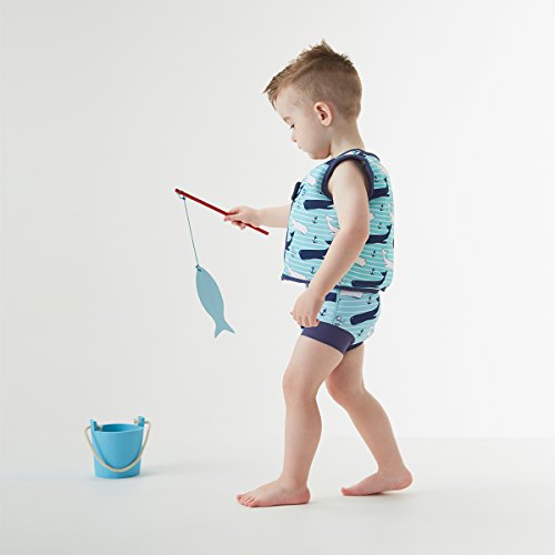 Splash About, Go Splash, Chaleco de natación para niños, Azul (Vintage Moby), 2 - 4 años